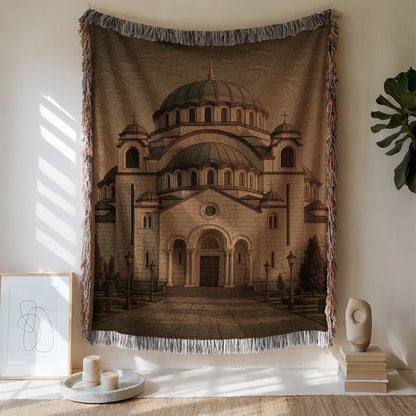Beautiful Tapestry Depicting Historic Building