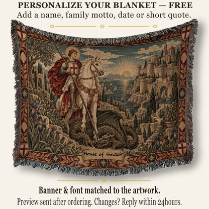 CalmNestStyle Saint George Sunset Over the Sea jacquard woven blanket