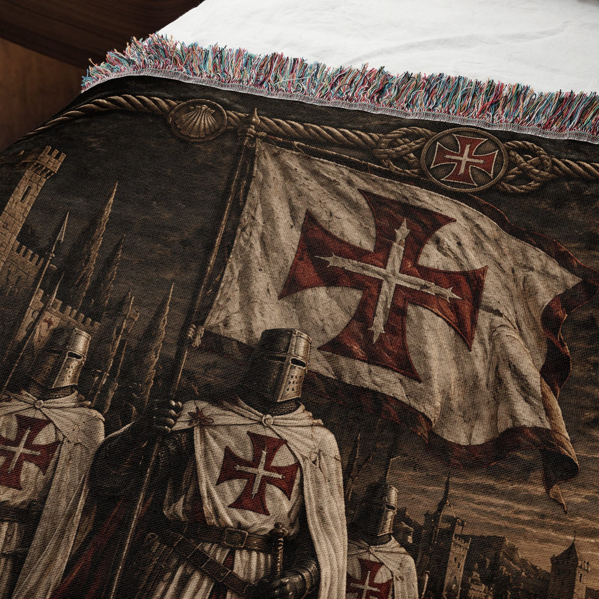 MyDesigns Order of Christ – The Caravel at the Quay jacquard woven blanket