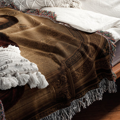 CalmNestStyle The Sacred Heart of Jesus jacquard woven blanket