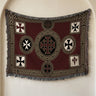 Medieval Wall Hanging Blanket – Red Jerusalem Cross Medallion, Crusader Orders
