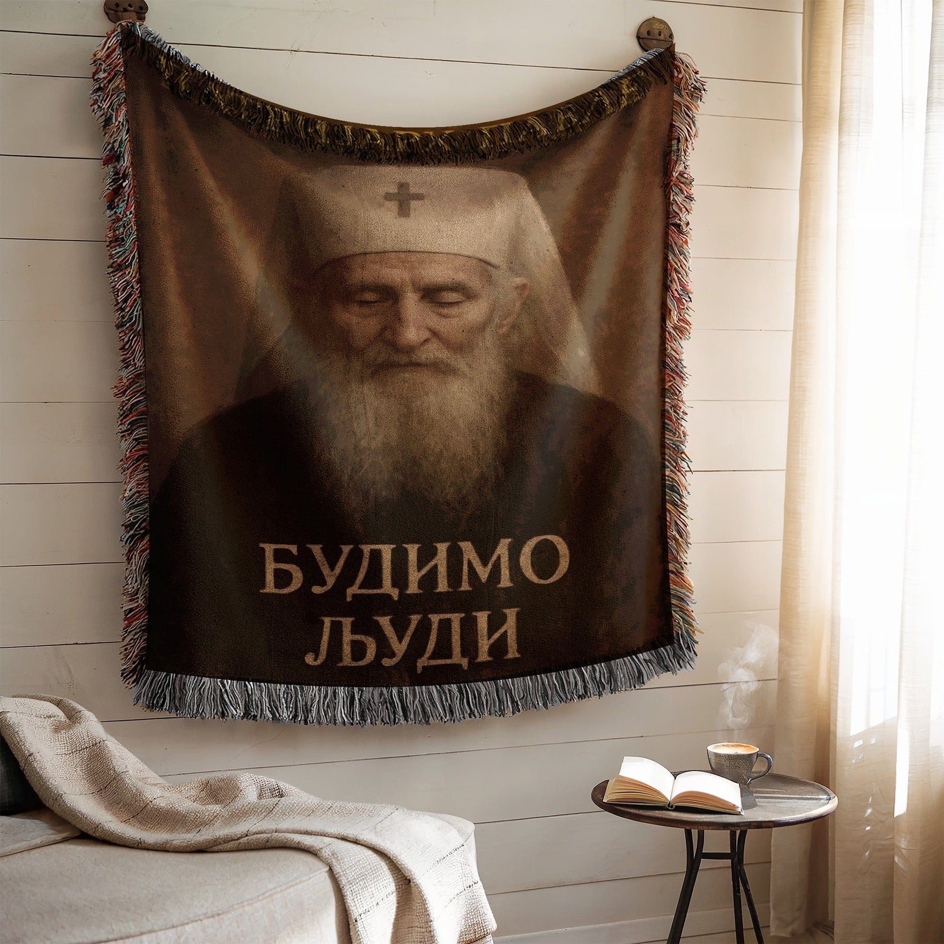Inspirational Religious Artwork on Woven Tapestry