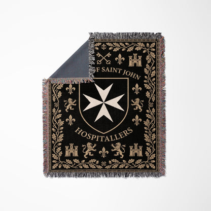 CalmNestStyle Order of Saint John Hospitallers Fleur-de-Lis Woven Blanket jacquard woven blanket