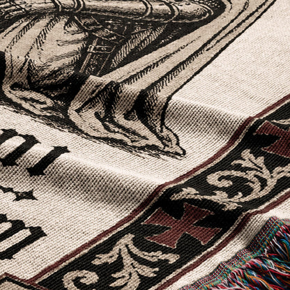 CalmNestStyle Non Nobis Domine Templar Knight Woven Blanket jacquard woven blanket