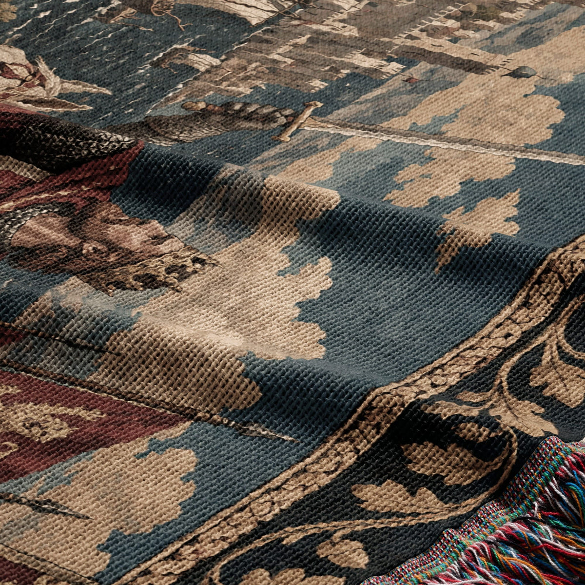 CalmNestStyle Richard the Lionheart on Horseback jacquard woven blanket