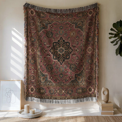 Vintage-Inspired Ornate Floral Decorative Wall Tapestry