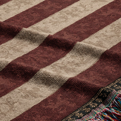 CalmNestStyle One Nation Under God Jerusalem Cross Flag Woven Blanket jacquard woven blanket
