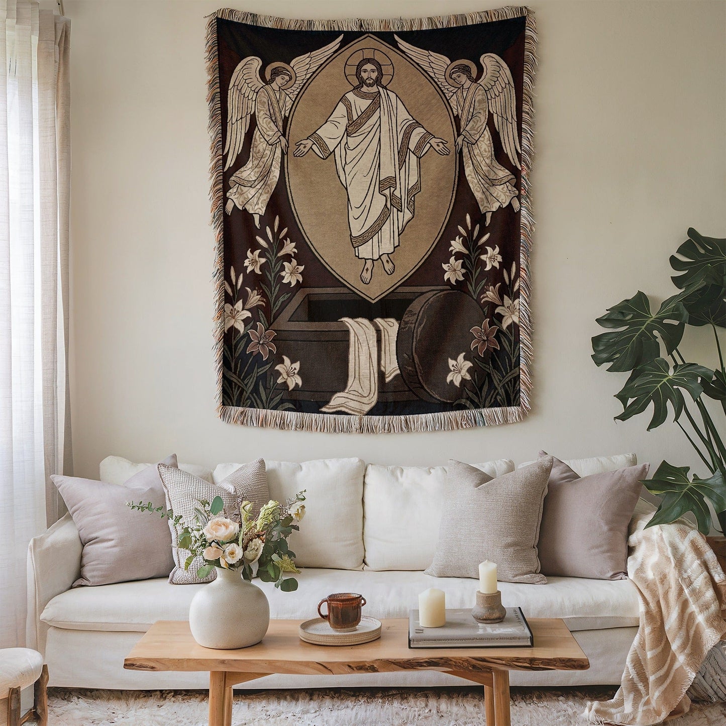 Resurrection Scene Tapestry Wall Hanging Decor
