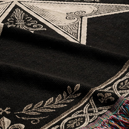 CalmNestStyle Courage Compassion Commitment Ornamental Cross Woven Blanket jacquard woven blanket