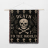 Death to The World with Skull And Crossbones Woven Blanket