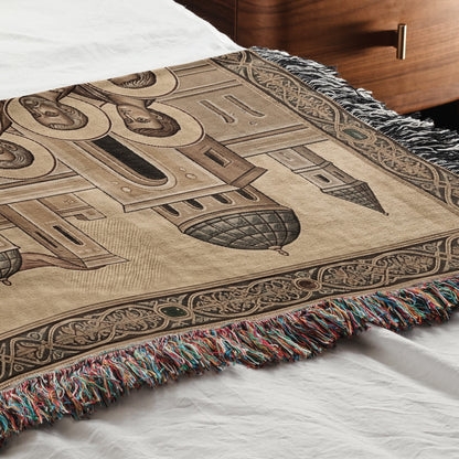 MyDesigns Cream Gold Last Supper Landscape Tapestry - Byzantine Icon jacquard woven blanket