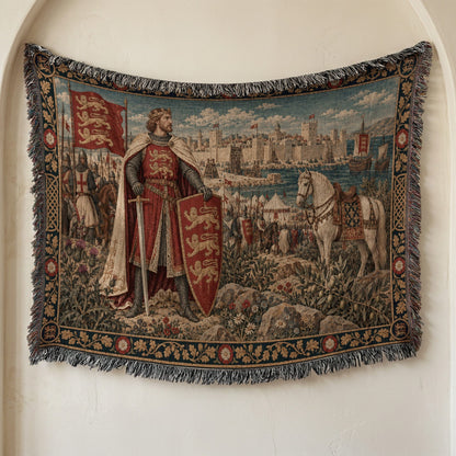 CalmNestStyle Richard the Lionheart Crusader King jacquard woven blanket