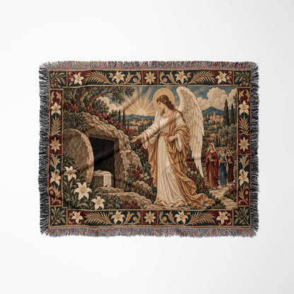 CalmNestStyle Angel at the Empty Tomb jacquard woven blanket