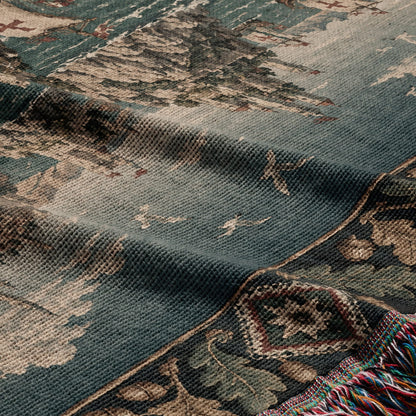 CalmNestStyle Crusader Fleet I Knight at the Harbor jacquard woven blanket