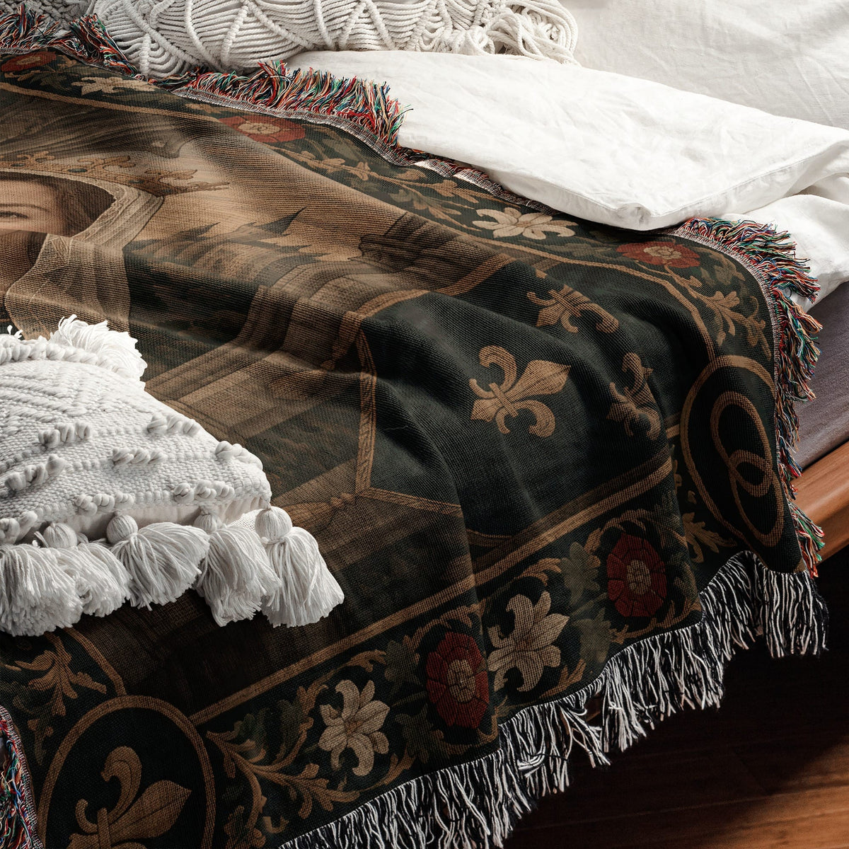 MyDesigns Crowned Together I Your Royal Couple Portrait jacquard woven blanket