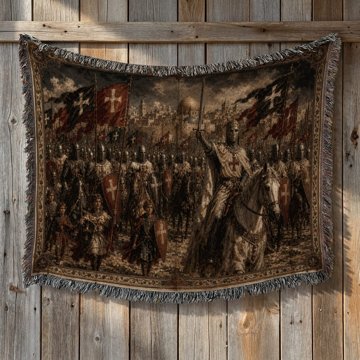 CalmNestStyle Baldwin IV Rides with His Army jacquard woven blanket