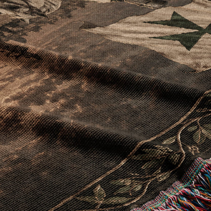 MyDesigns Saint Lazarus – Green Maltese Cross at Jerusalem jacquard woven blanket