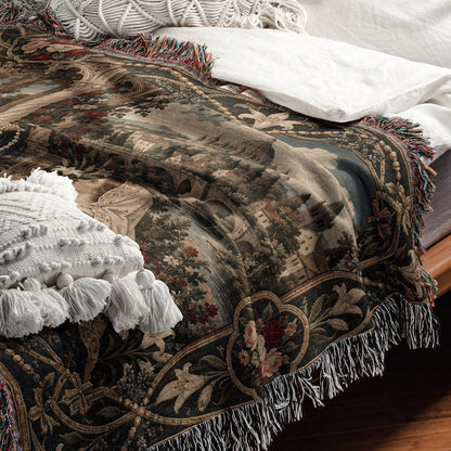 CalmNestStyle Our Lady of the Rosary jacquard woven blanket