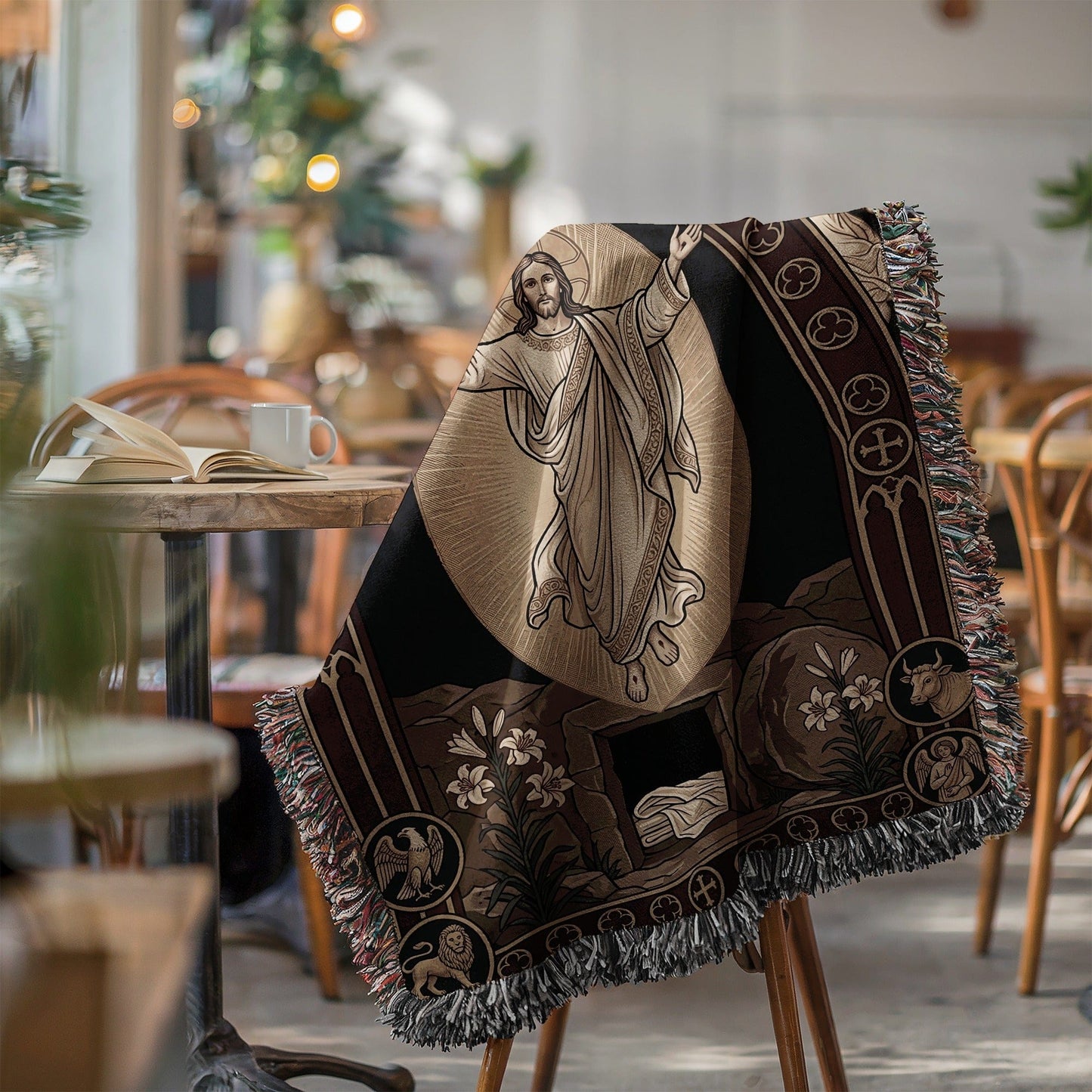 Religious Themed Cozy Decorative Throw Blanket