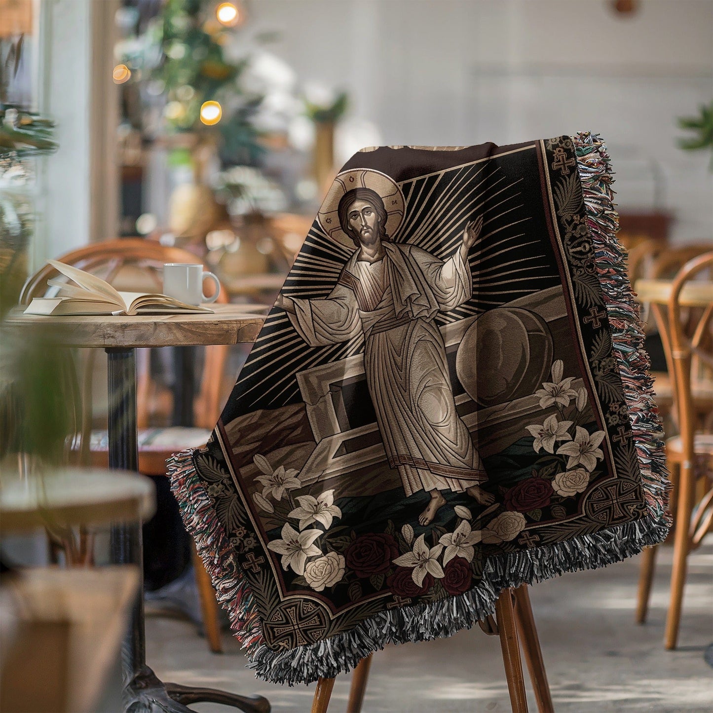 Religious Resurrection Scene Blanket for Your Home Decor