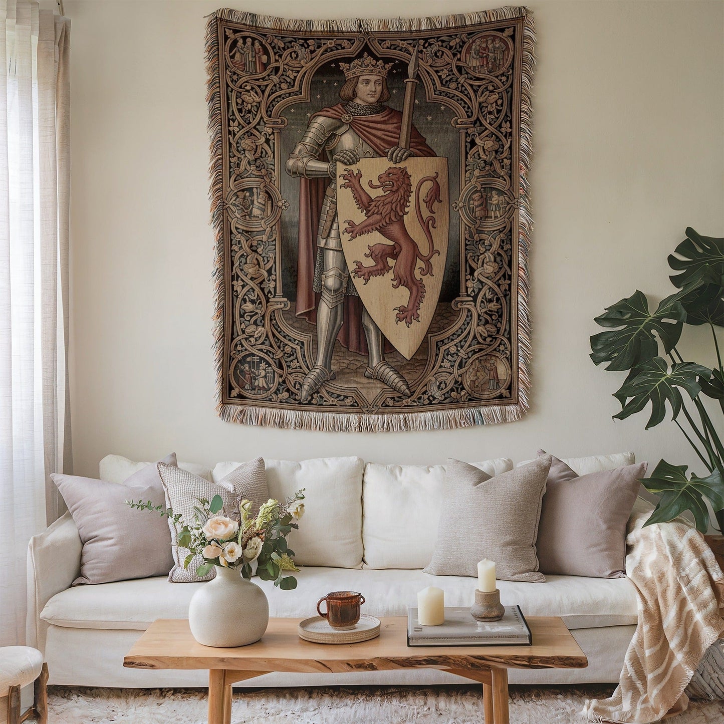 Medieval Knight Tapestry Wall Hanging Home Decor