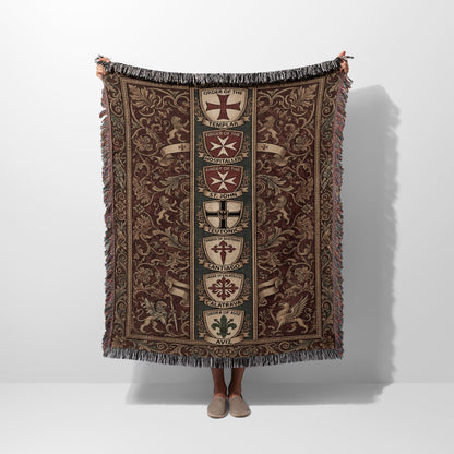 CalmNestStyle Grand Orders Heraldic Templar Woven Blanket jacquard woven blanket