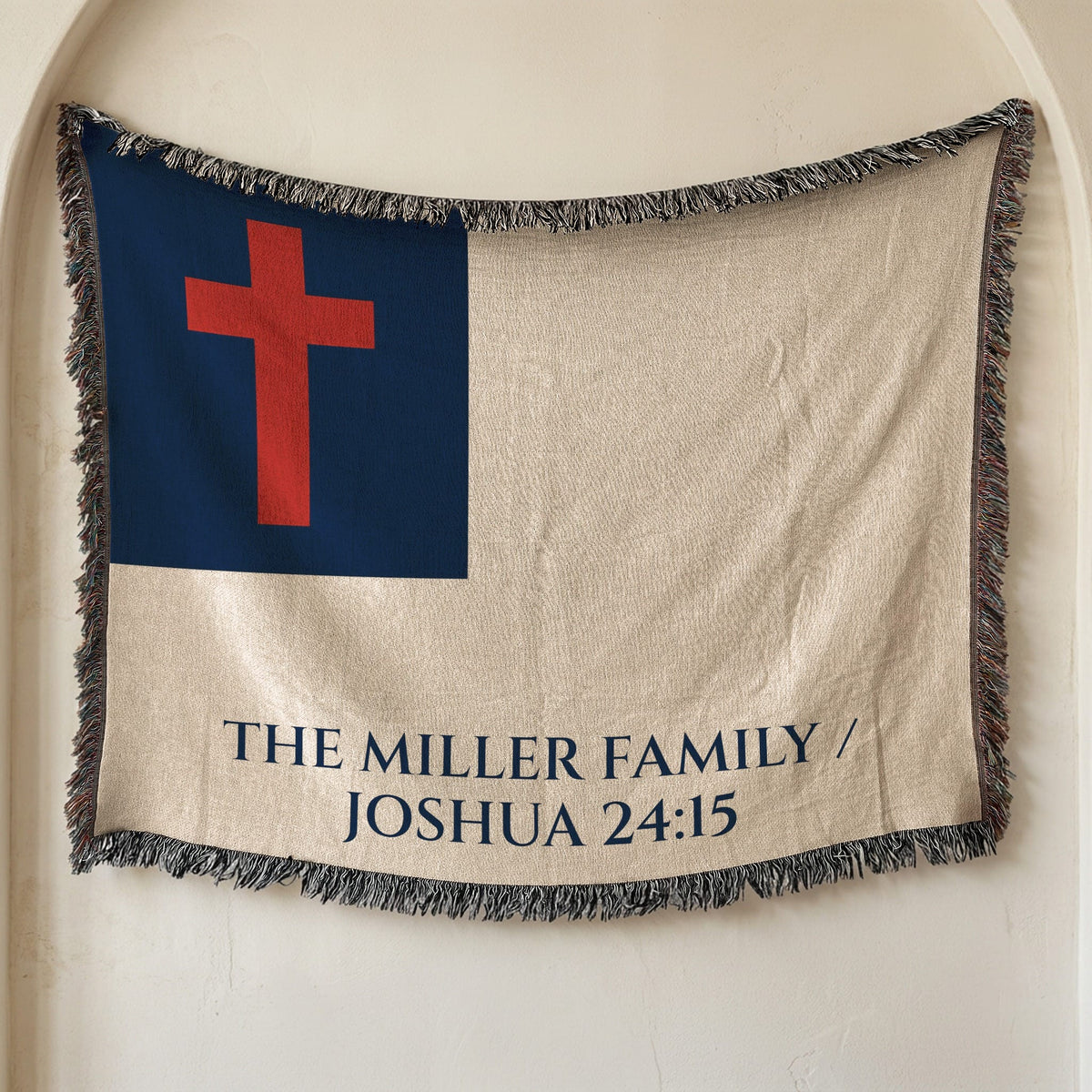 CalmNestStyle Christian Flag Woven Blanket jacquard woven blanket