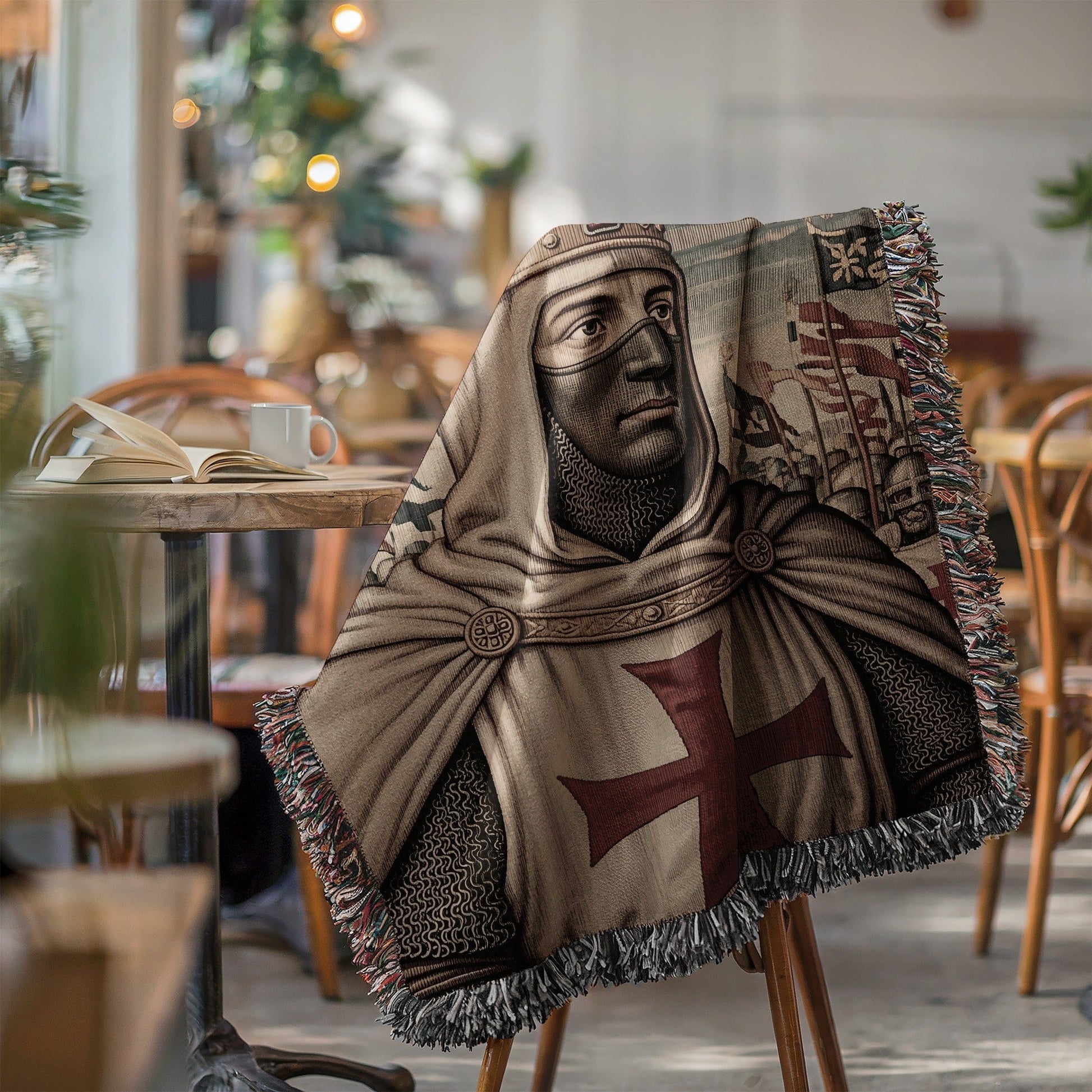 Medieval Knight Templar Tapestry Throw Blanket