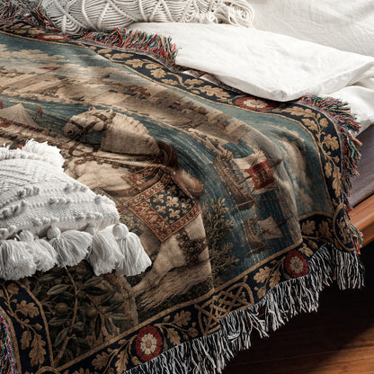 CalmNestStyle Richard the Lionheart Crusader King jacquard woven blanket