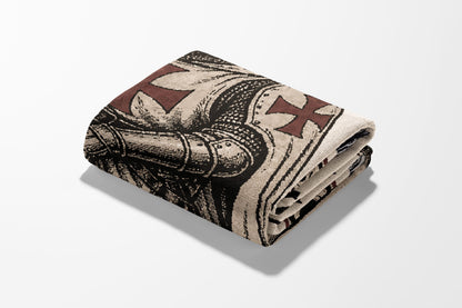CalmNestStyle Non Nobis Domine Templar Knight Woven Blanket jacquard woven blanket