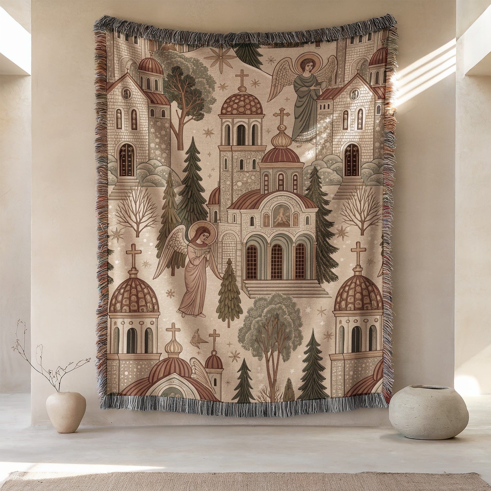 Serene Angels and Churches Scenery Tapestry product