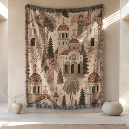 Serene Angels and Churches Scenery Tapestry product