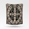 Sacred Saint Benedict Medal Christian Woven Blanket