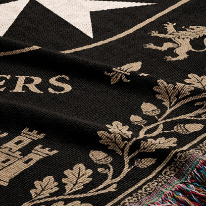 CalmNestStyle Order of Saint John Hospitallers Fleur-de-Lis Woven Blanket jacquard woven blanket