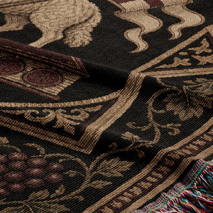 CalmNestStyle Divine Lamb & Dove Tapestry Woven Blanket jacquard woven blanket