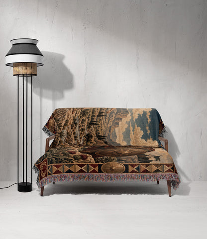 CalmNestStyle David and Goliath in the Valley of Elah jacquard woven blanket