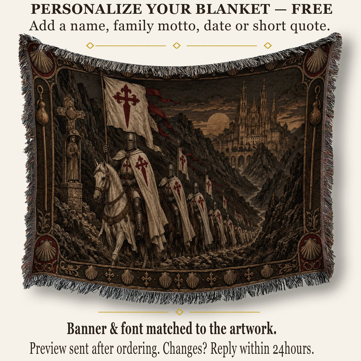 MyDesigns Order of Santiago – The Mountain Pass jacquard woven blanket