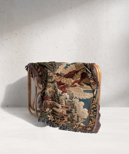 CalmNestStyle Saint Michael Defeats the Dragon jacquard woven blanket