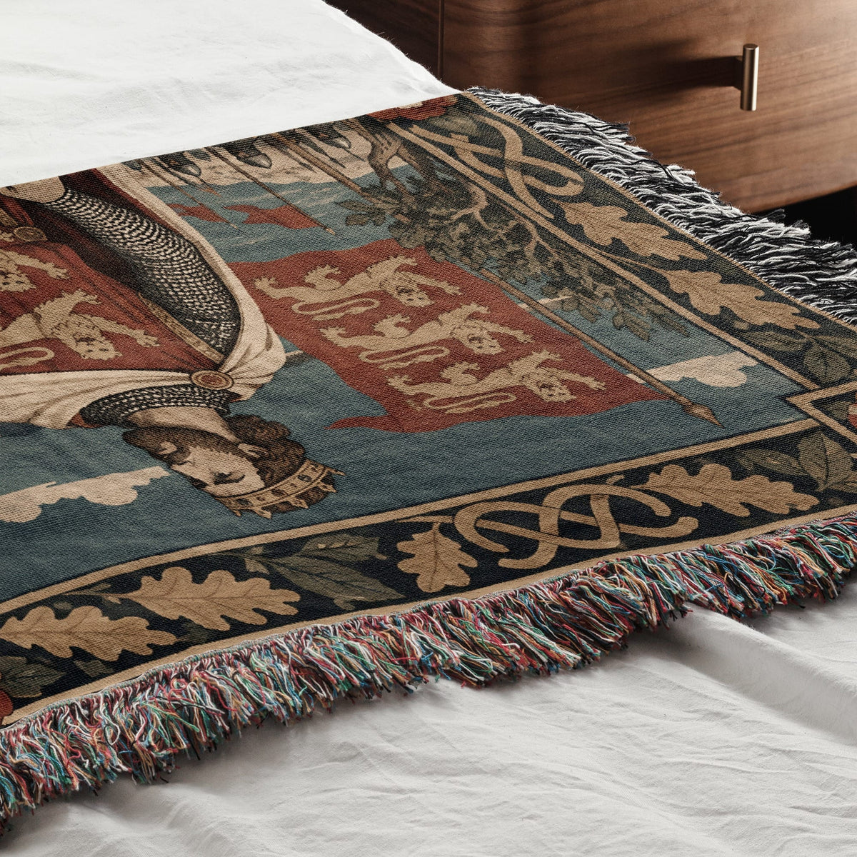 CalmNestStyle Richard the Lionheart at Acre jacquard woven blanket