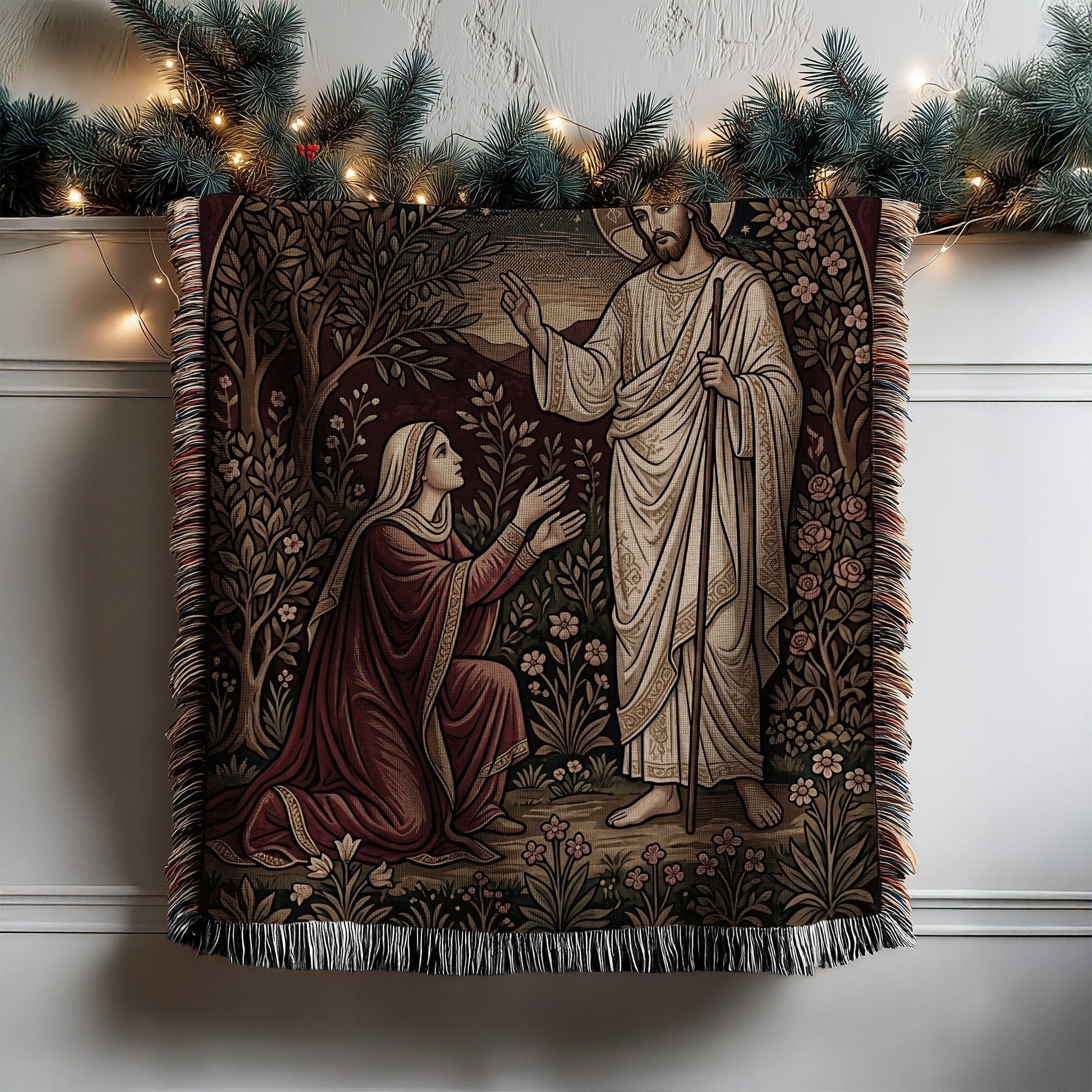 Jesus Appearing to Woman Religious Tapestry Decor