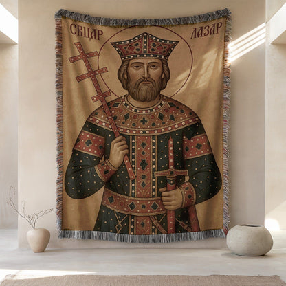 Saint Portrait with Intricate Details Tapestry