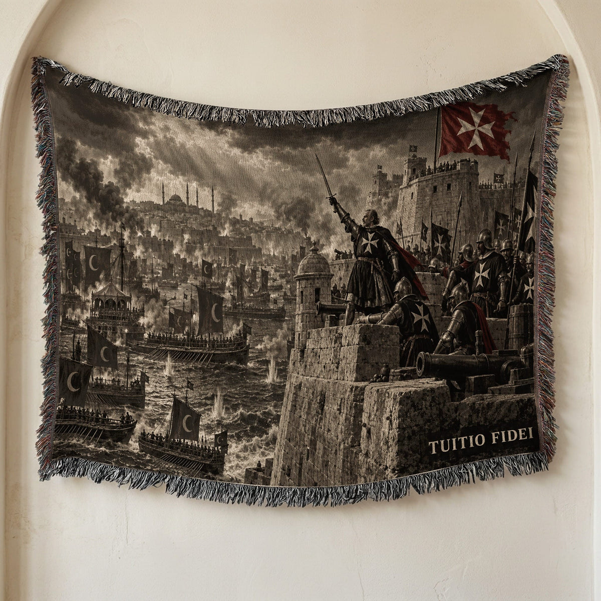 CalmNestStyle Knights of Malta Defending the Bastion Woven Blanket jacquard woven blanket