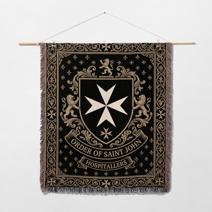 CalmNestStyle Order of Saint John Hospitallers Gold Crest Woven Blanket jacquard woven blanket