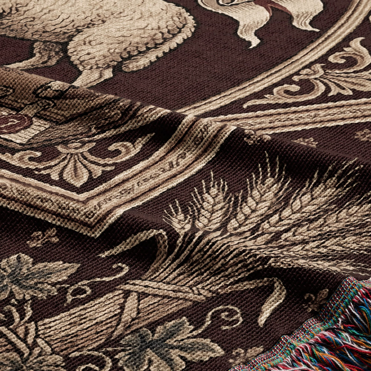 CalmNestStyle Divine Lamb & Dove Woven Blanket jacquard woven blanket