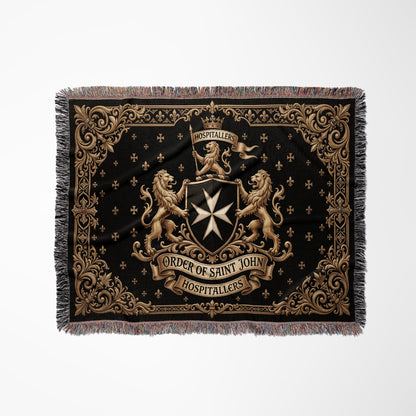 CalmNestStyle Order of Saint John Hospitallers Baroque Frame Crest Woven Blanket jacquard woven blanket