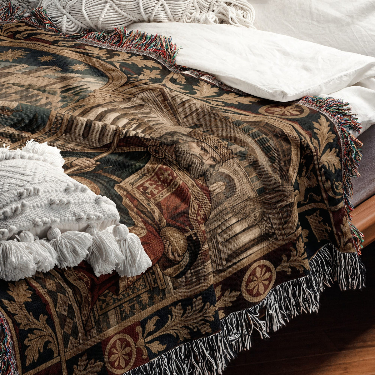 CalmNestStyle Three Kings of Christendom jacquard woven blanket