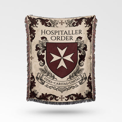 CalmNestStyle Hospitaller Order Fides Caritas Unitas Ornamental Woven Blanket jacquard woven blanket