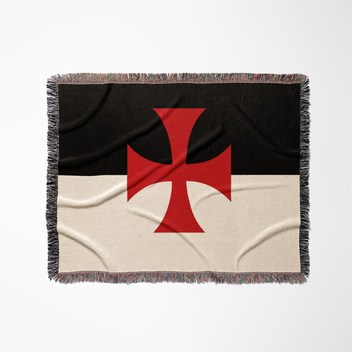 CalmNestStyle The Beauseant Templar Battle Flag Personalized jacquard woven blanket