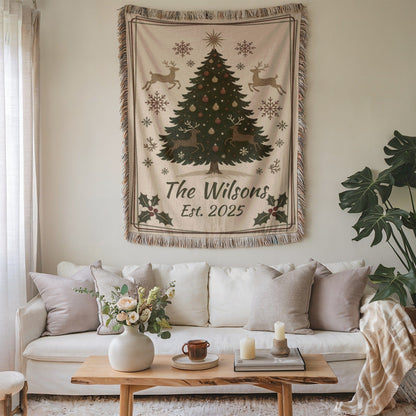 Personalized Christmas Tree Blanket Decor for Home