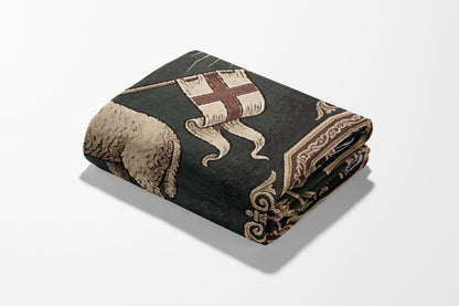 CalmNestStyle Agnus Dei Ornate Heritage Woven Blanket jacquard woven blanket